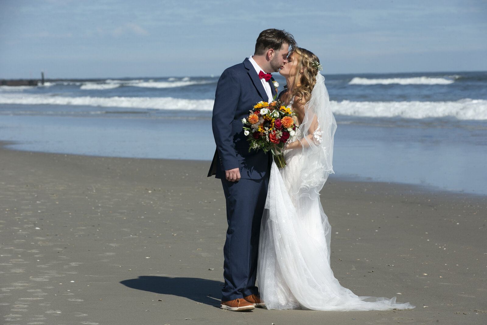Bride and Groom on Beach