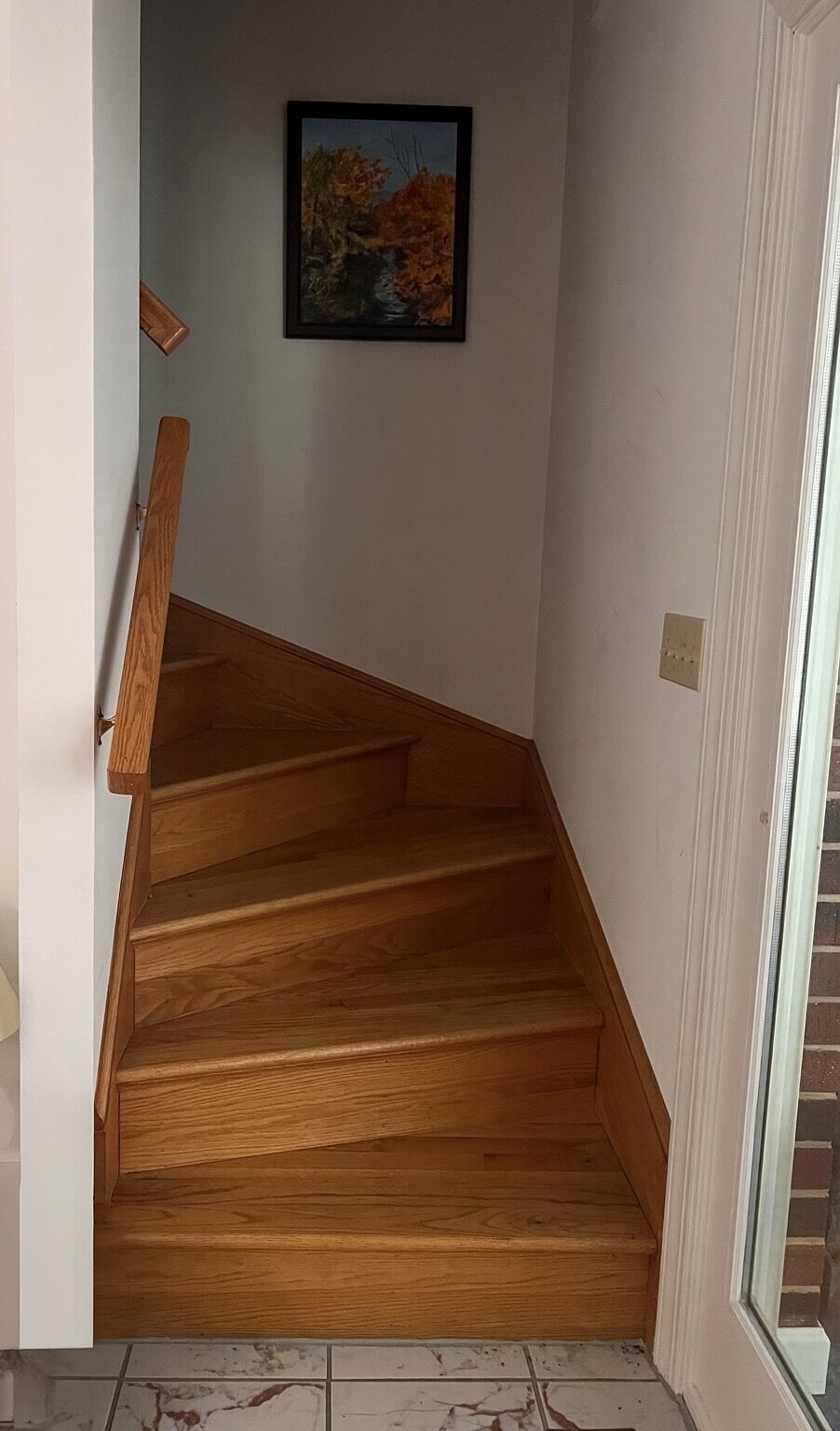 stairs to over garage apt