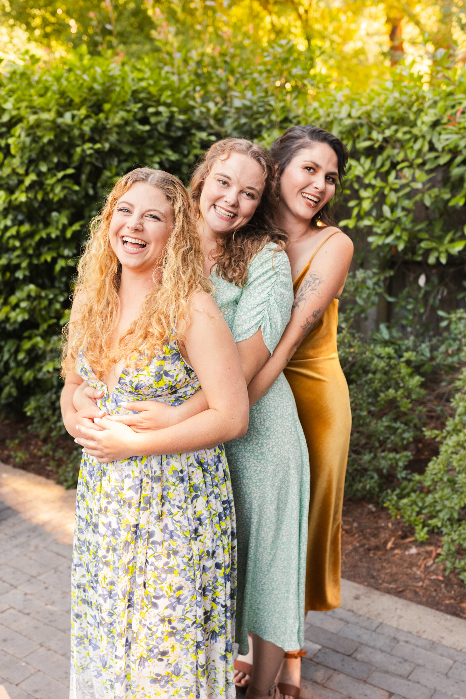 Colorful wedding reception in Santa Cruz, California in the redwood trees.