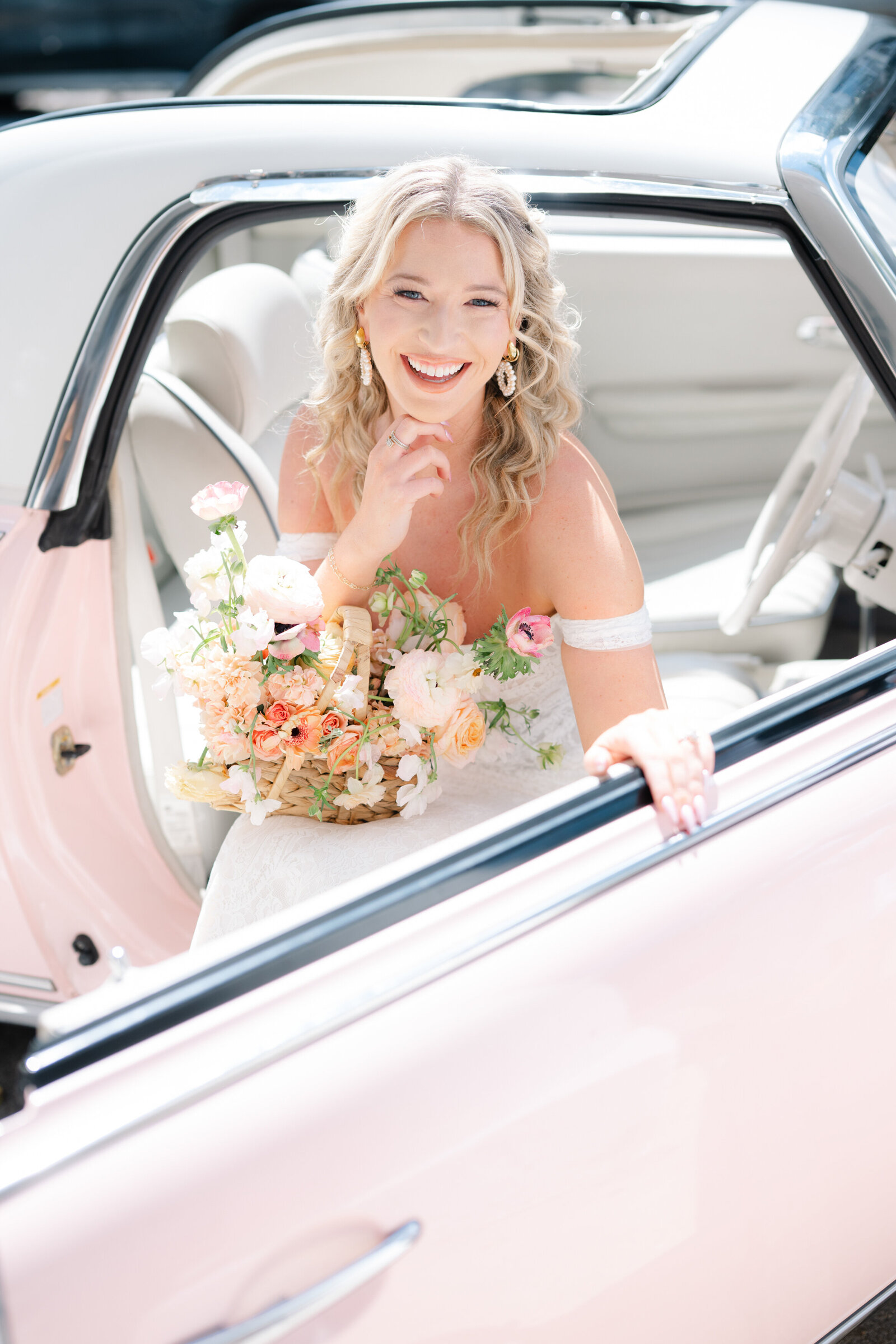Bridal portrait in the Pink Figgy in Charleston, SC