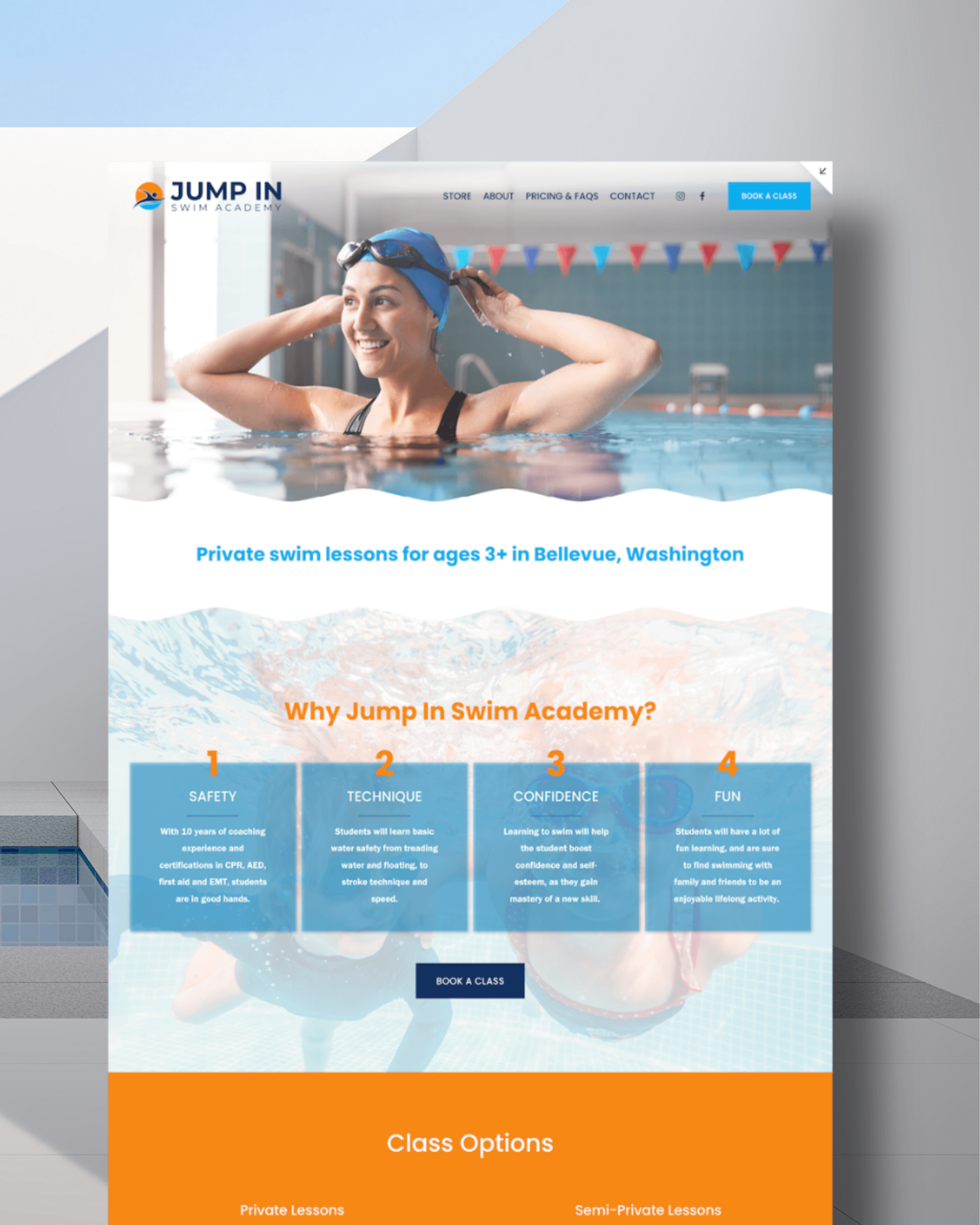 Swimming Lessons Website Design