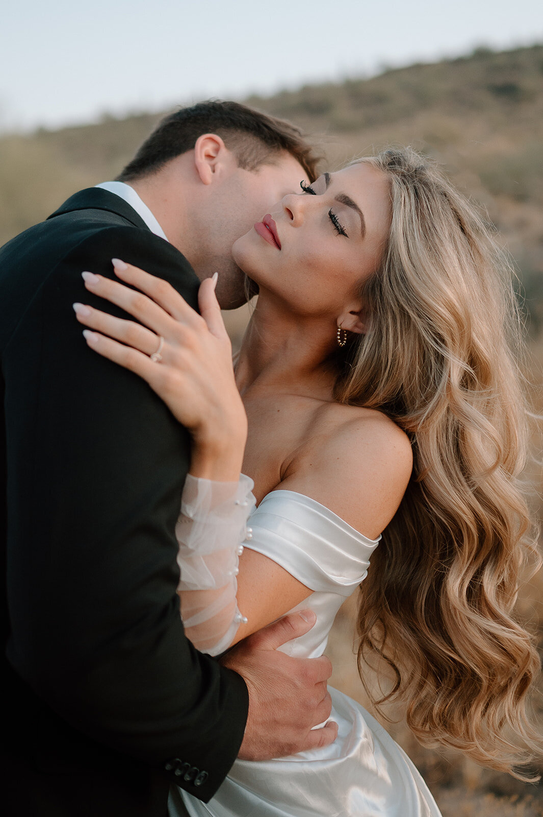 couple kissing during elopement photos