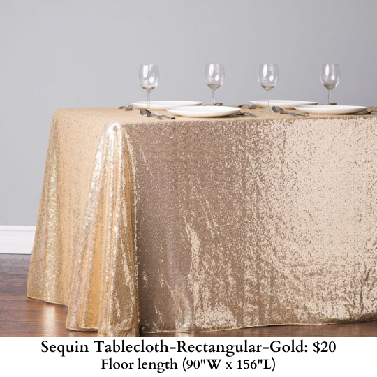 Sequin Tablecloth-Rectangular-Gold-235