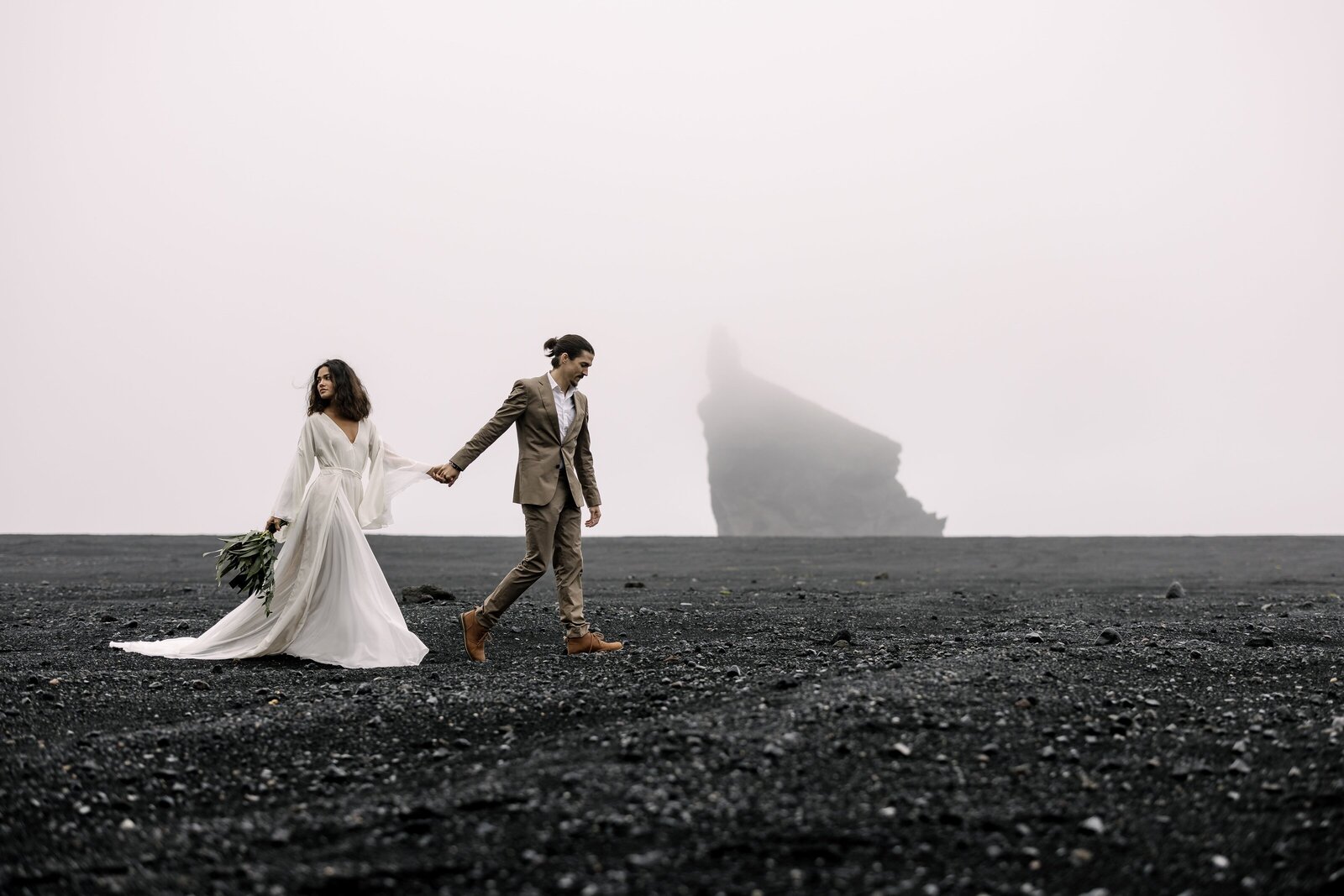 modern minimal adventure elopement couple