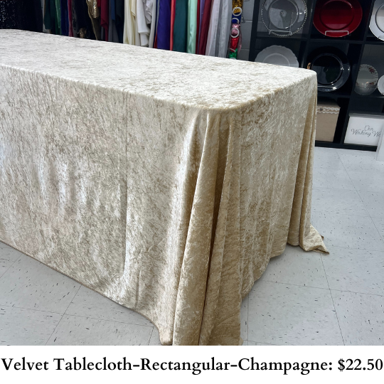Velvet Tablecloth-Rectangular-Champagne-949
