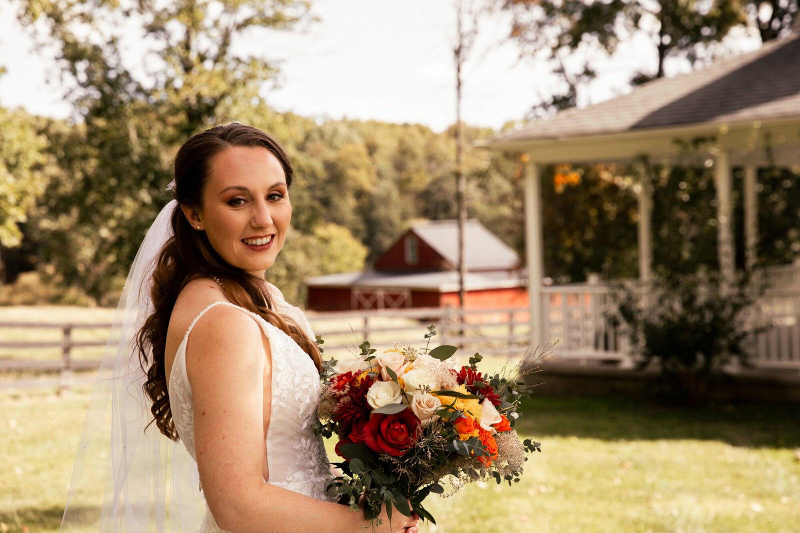 bridal portrait with floral