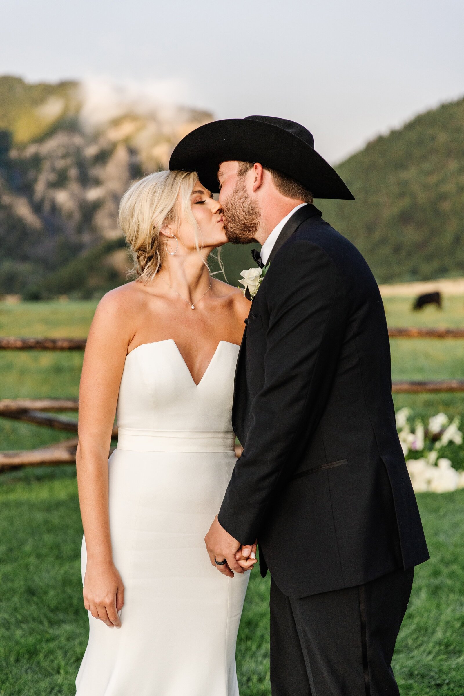 western bride and groom wedding photography