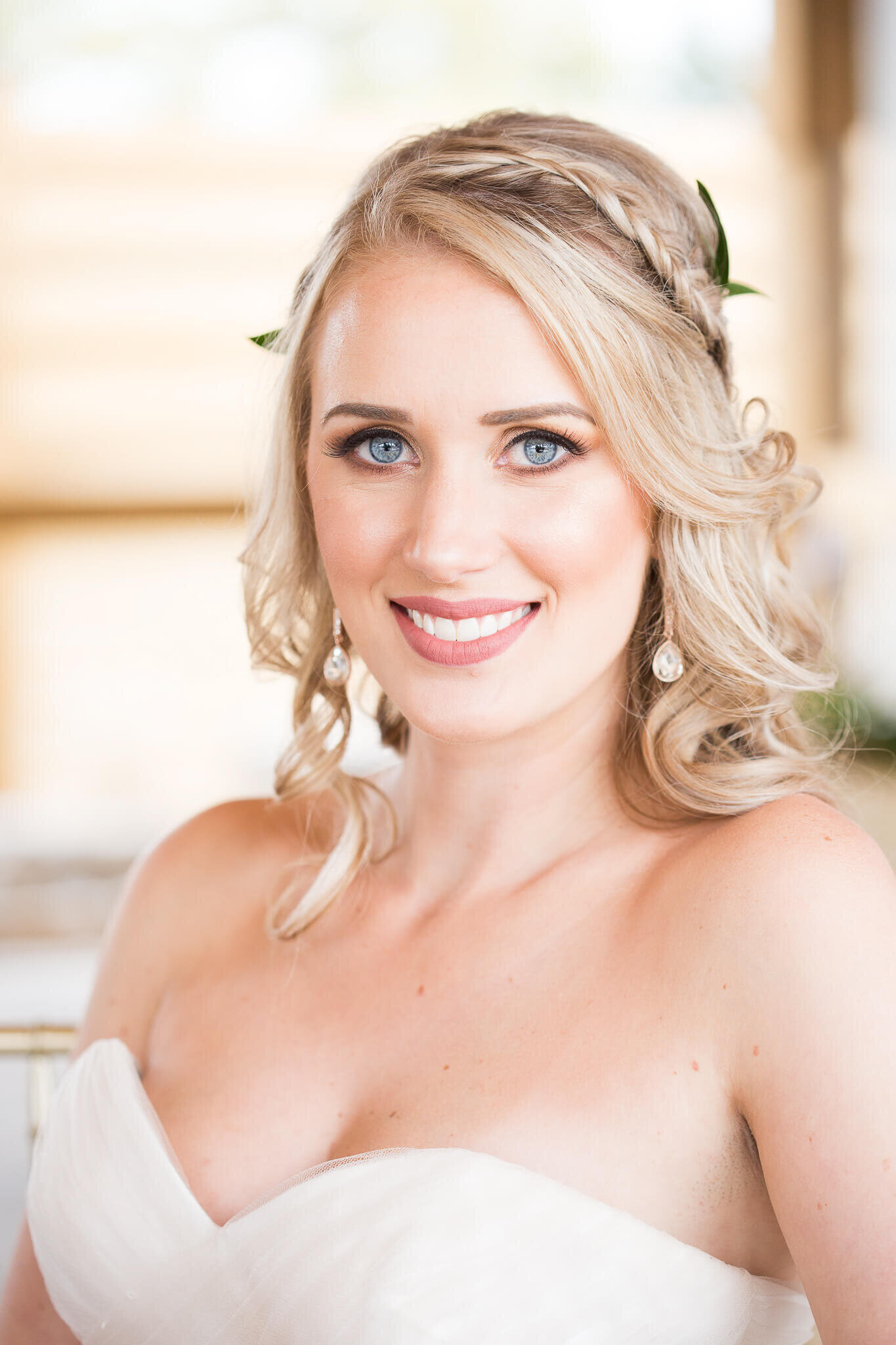 Bridal portrait with natural makeup at Caradoc Sands Strathroy.