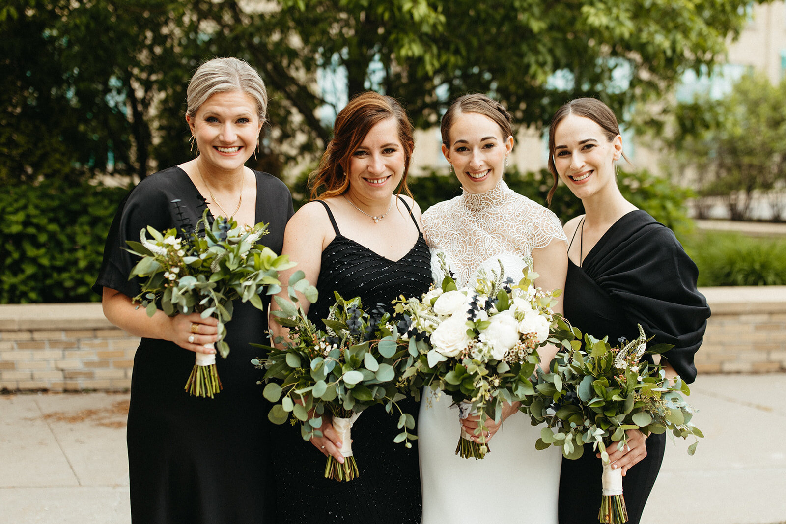 bridesmaids-black-dresses-jewish-wedding