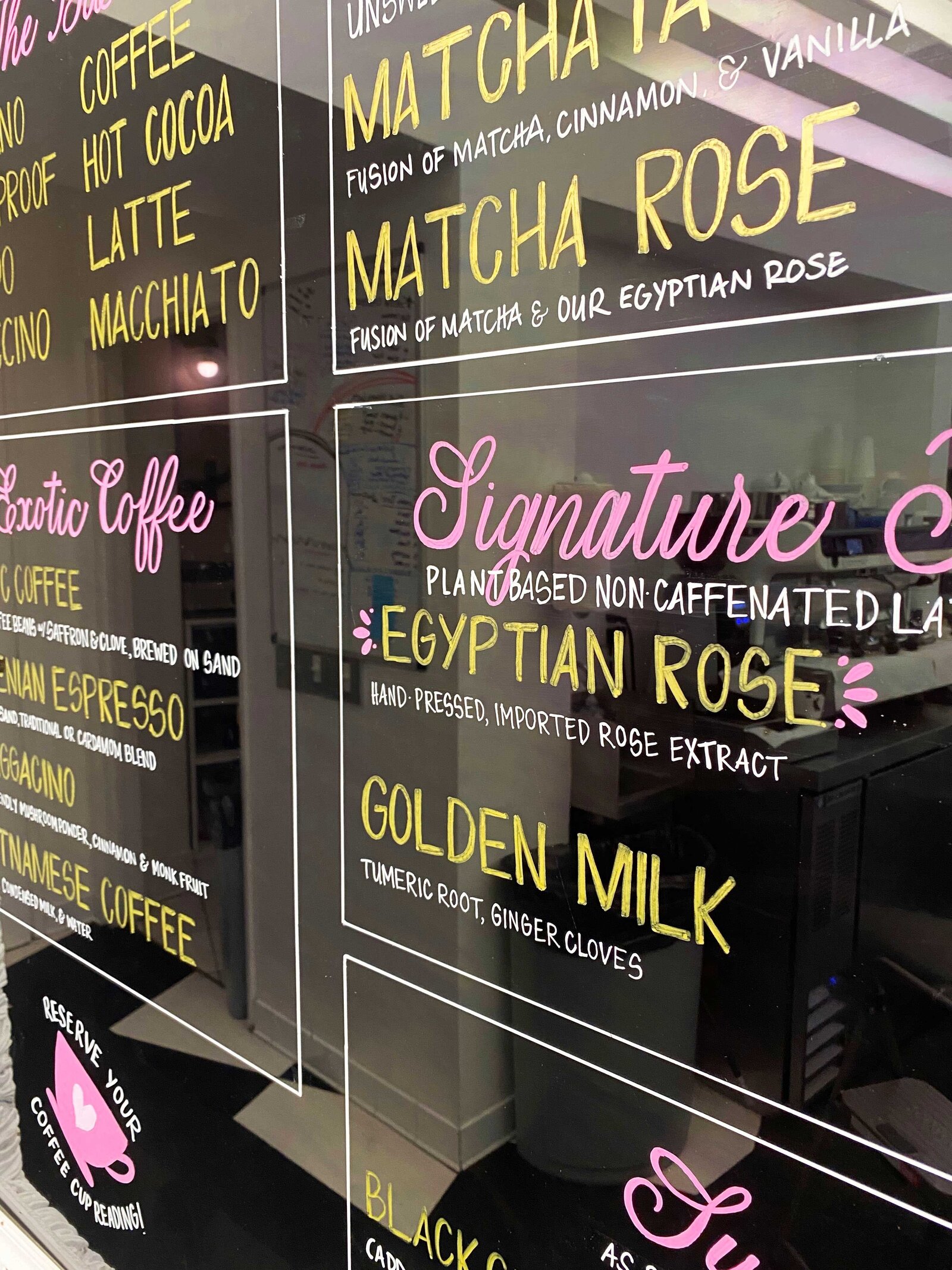 Cafe Sheera in Beverly Hills Menu Board