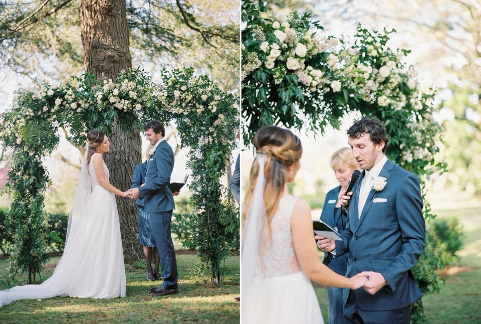 Wedding ceremony at Gabbinbar Homestead