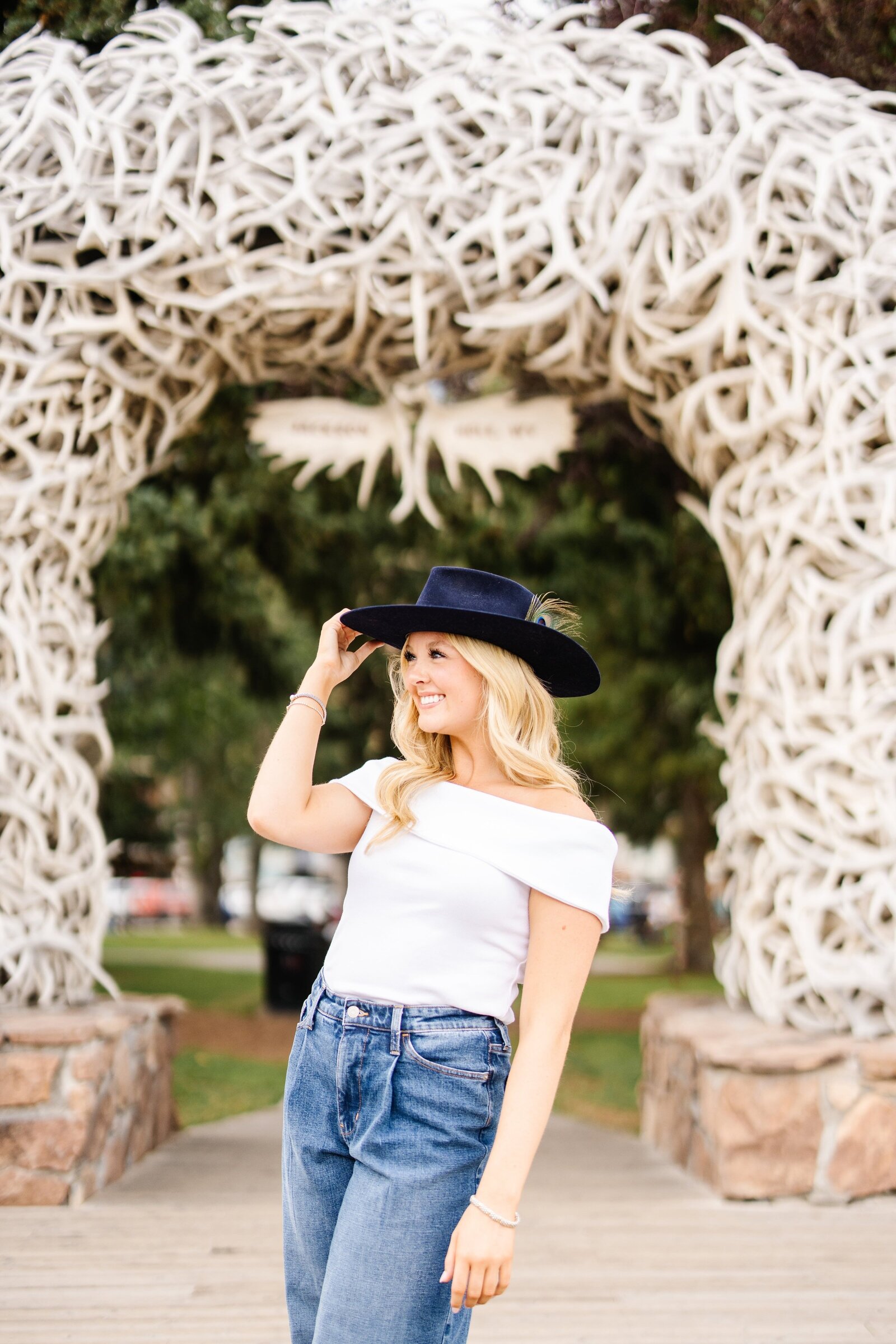 elk antler arch portrait