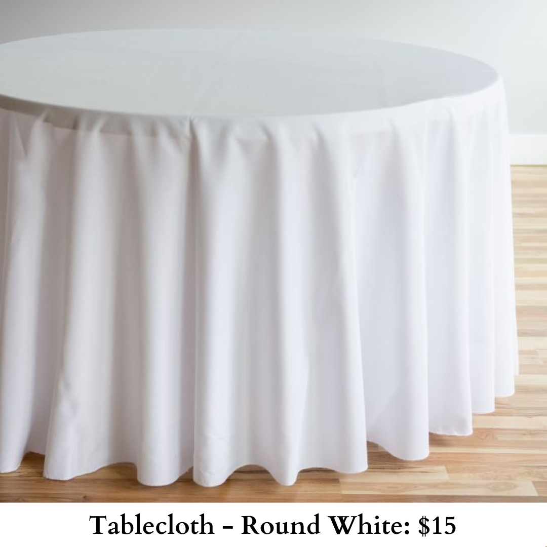 Tablecloth-Round White-366