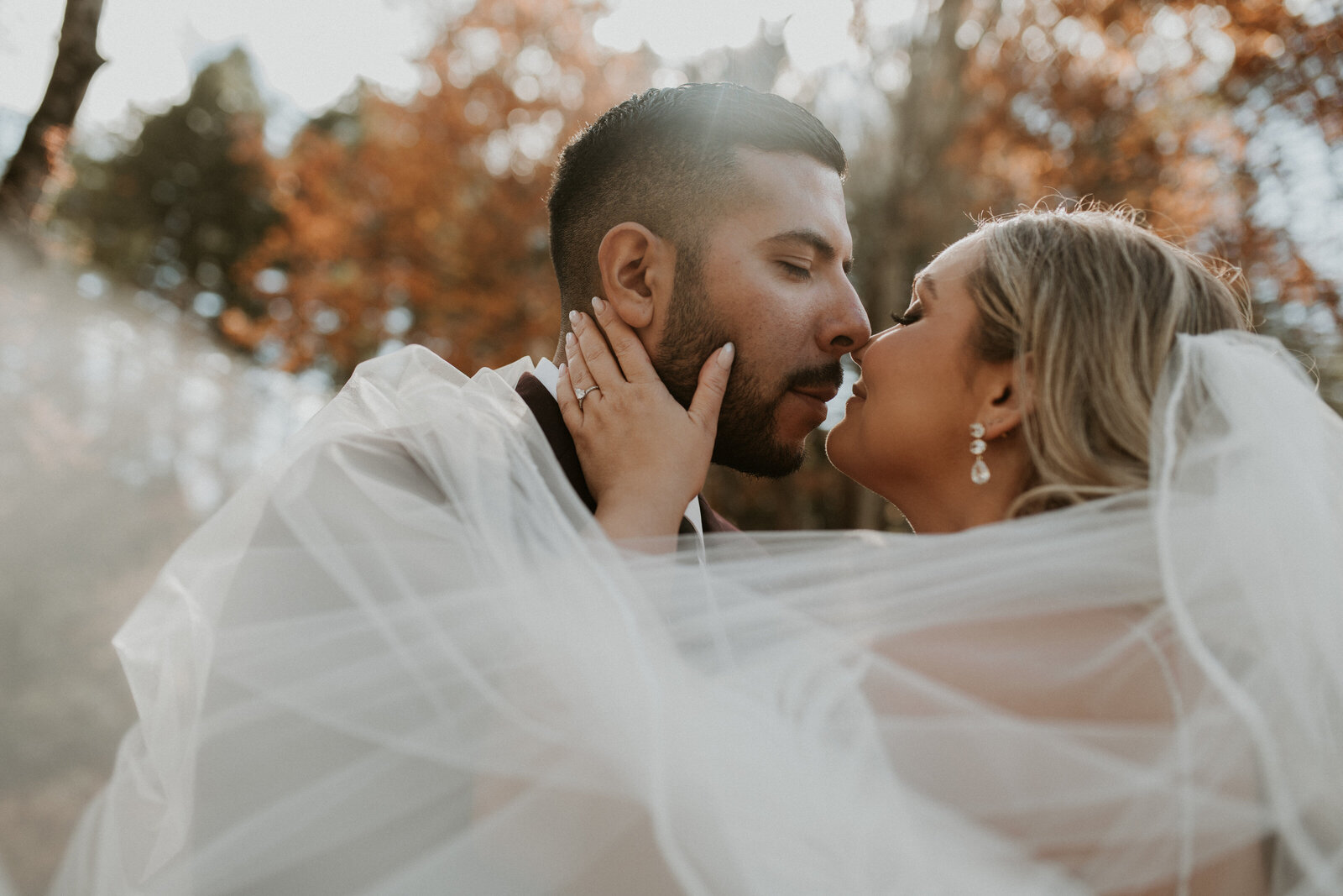 bride & groom smiling