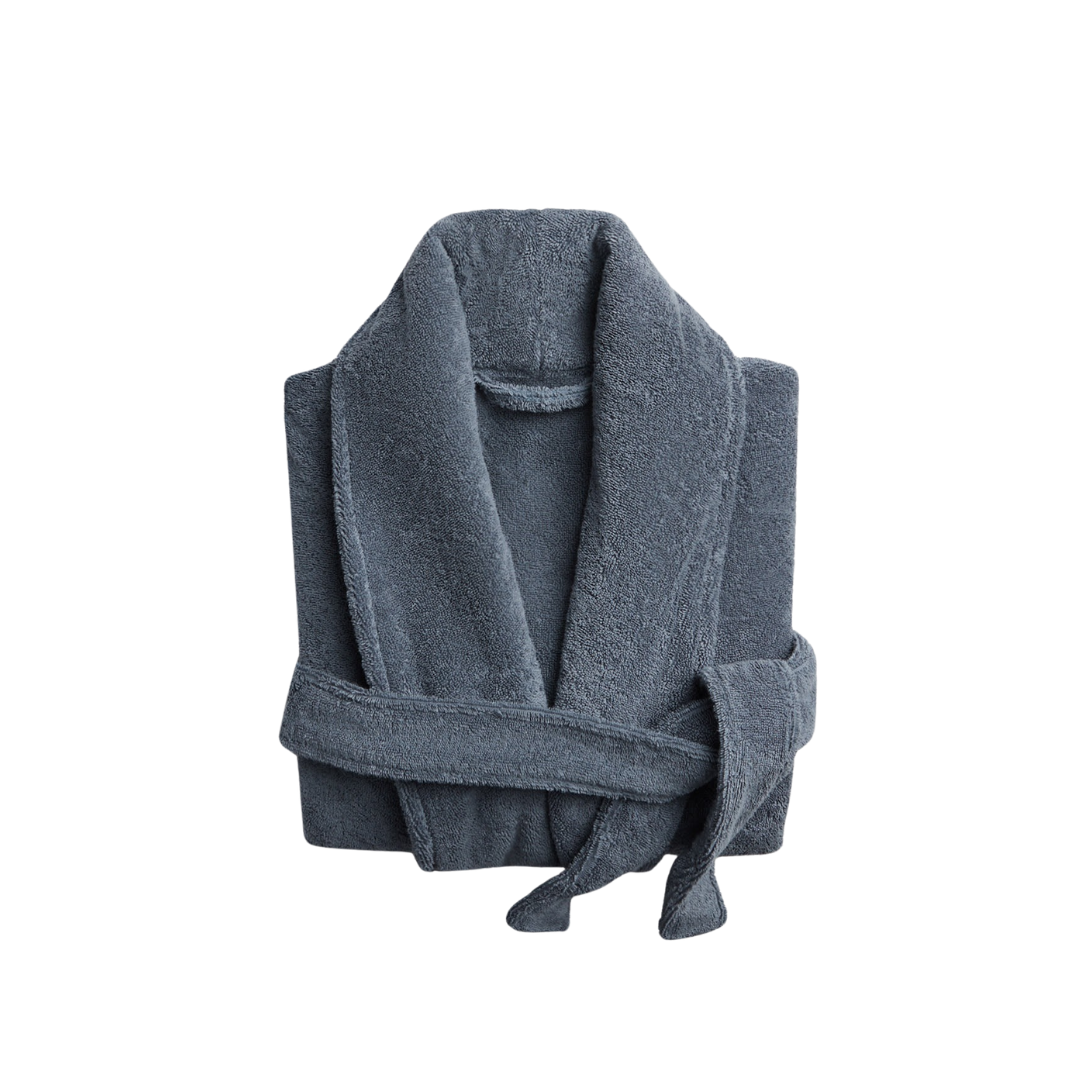mens marine blue luxury terry robe