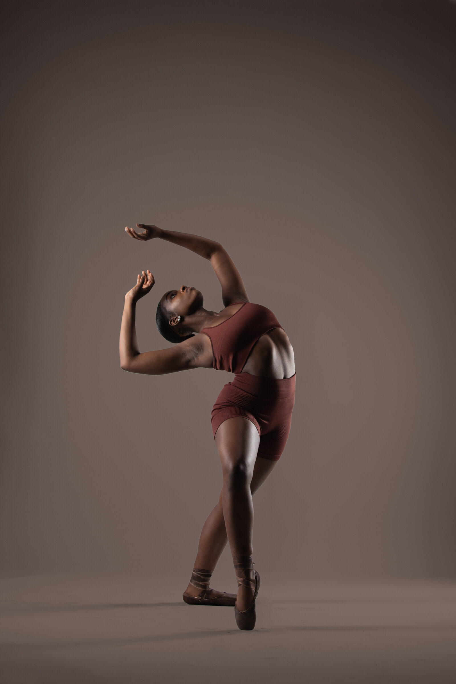 Female ballet dancer on point