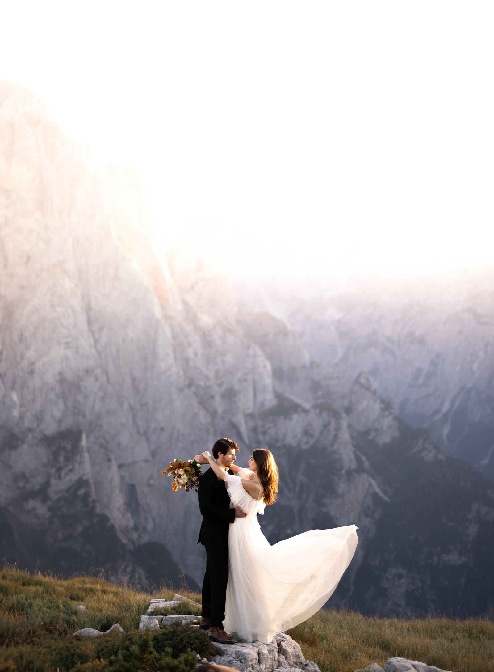 Elopement photos in the Dolomites, Italy. Photos taken by Kollar Photography, Italy Elopement Photographer