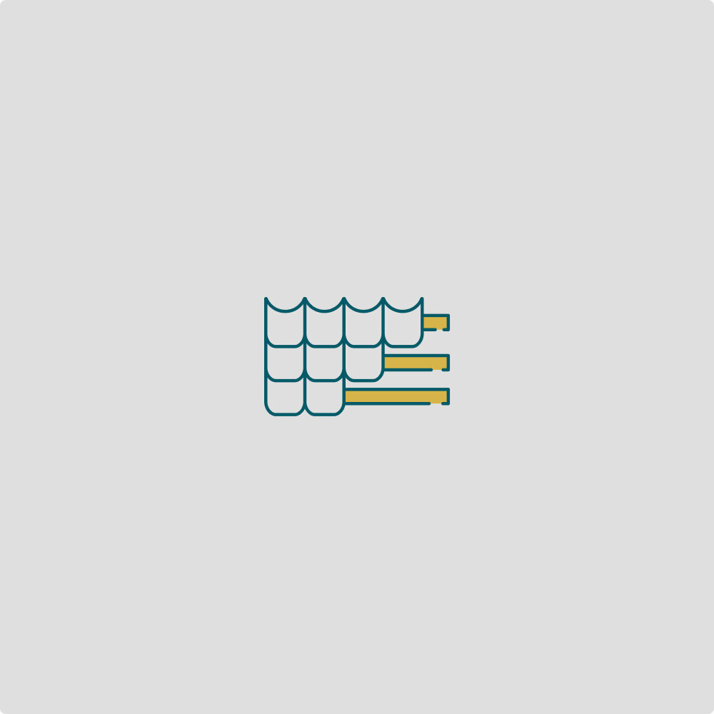 Icon of roof shingles.