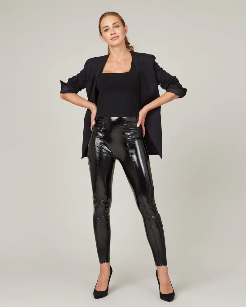 spanx patent leather leggings