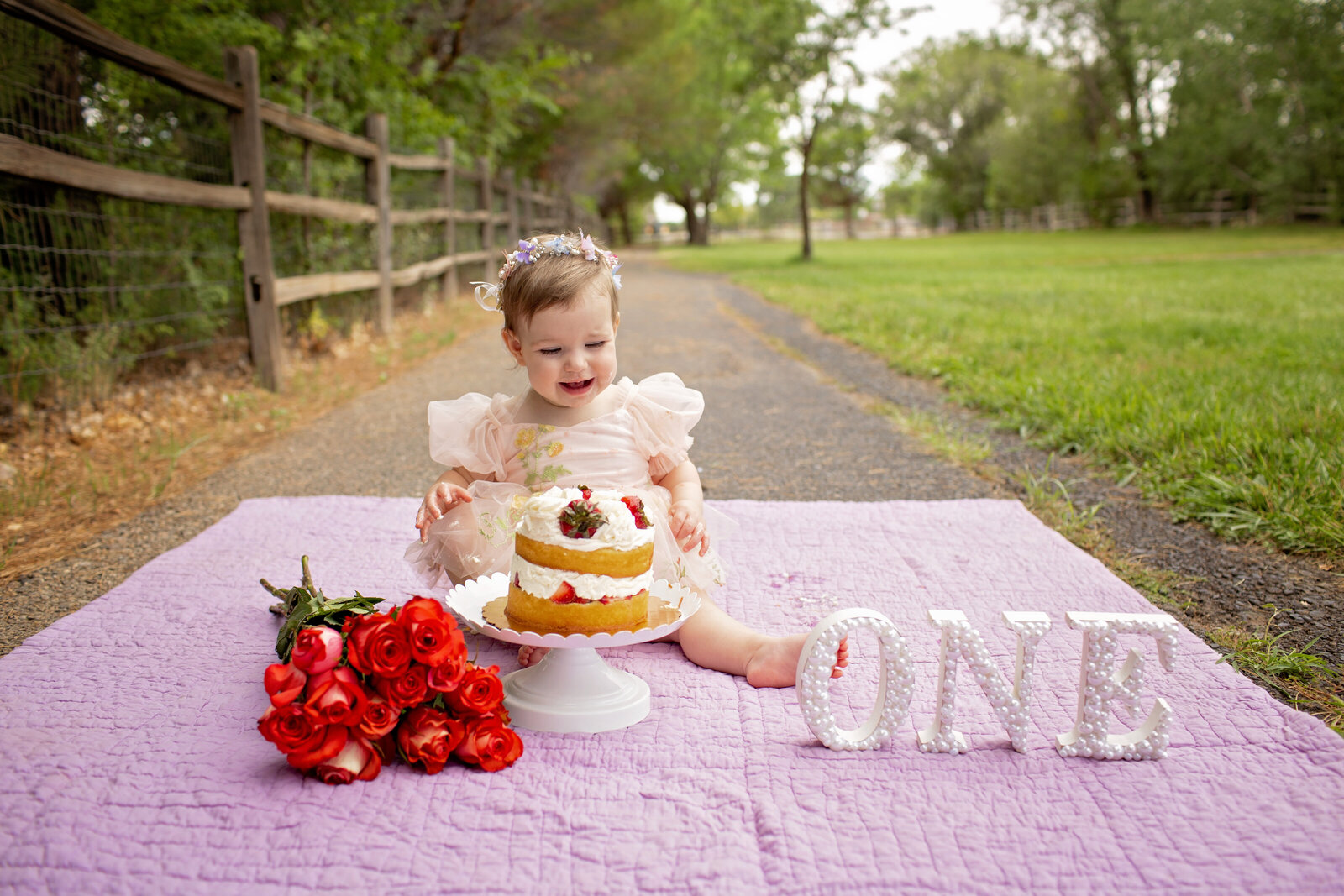 First-Birthday-Girl-ONE-Roses