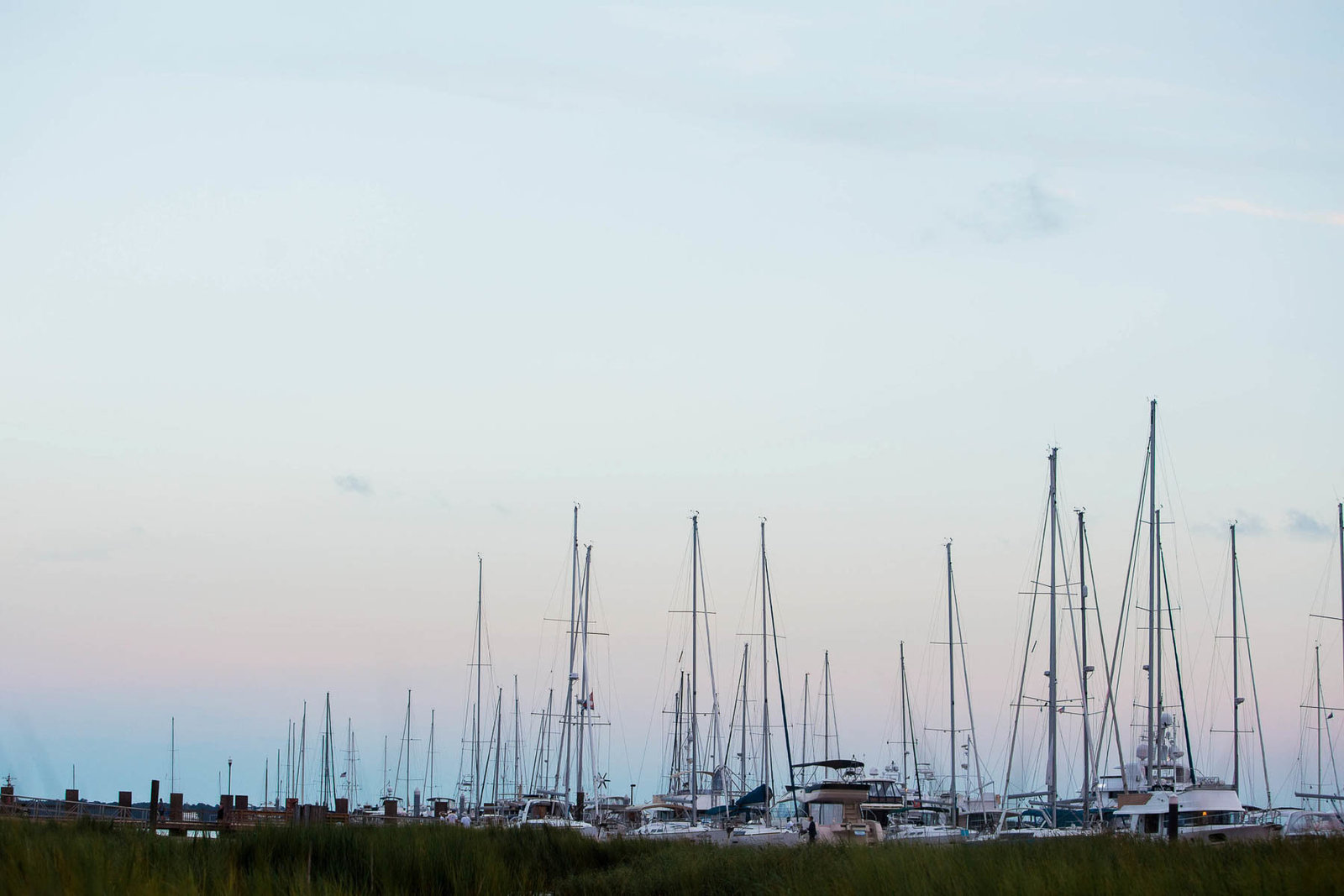 Boats are among the marsh, Rice Mill Building, Charleston, South Carolina