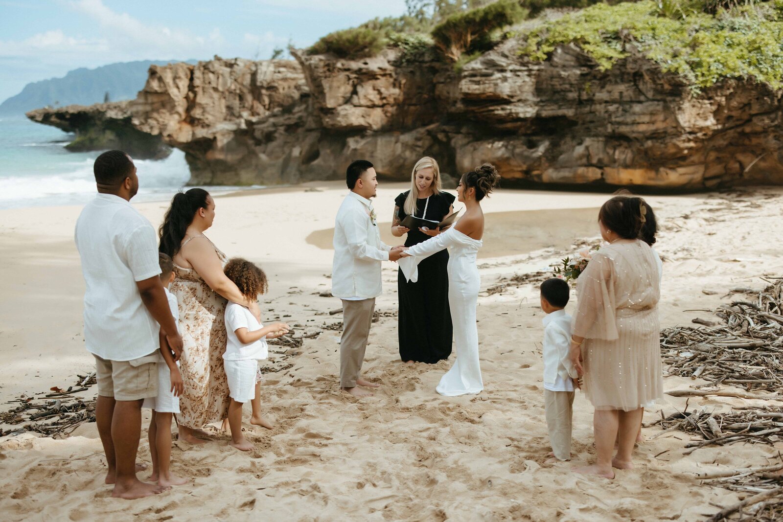 wedding ceremony with guest chairs in a circle