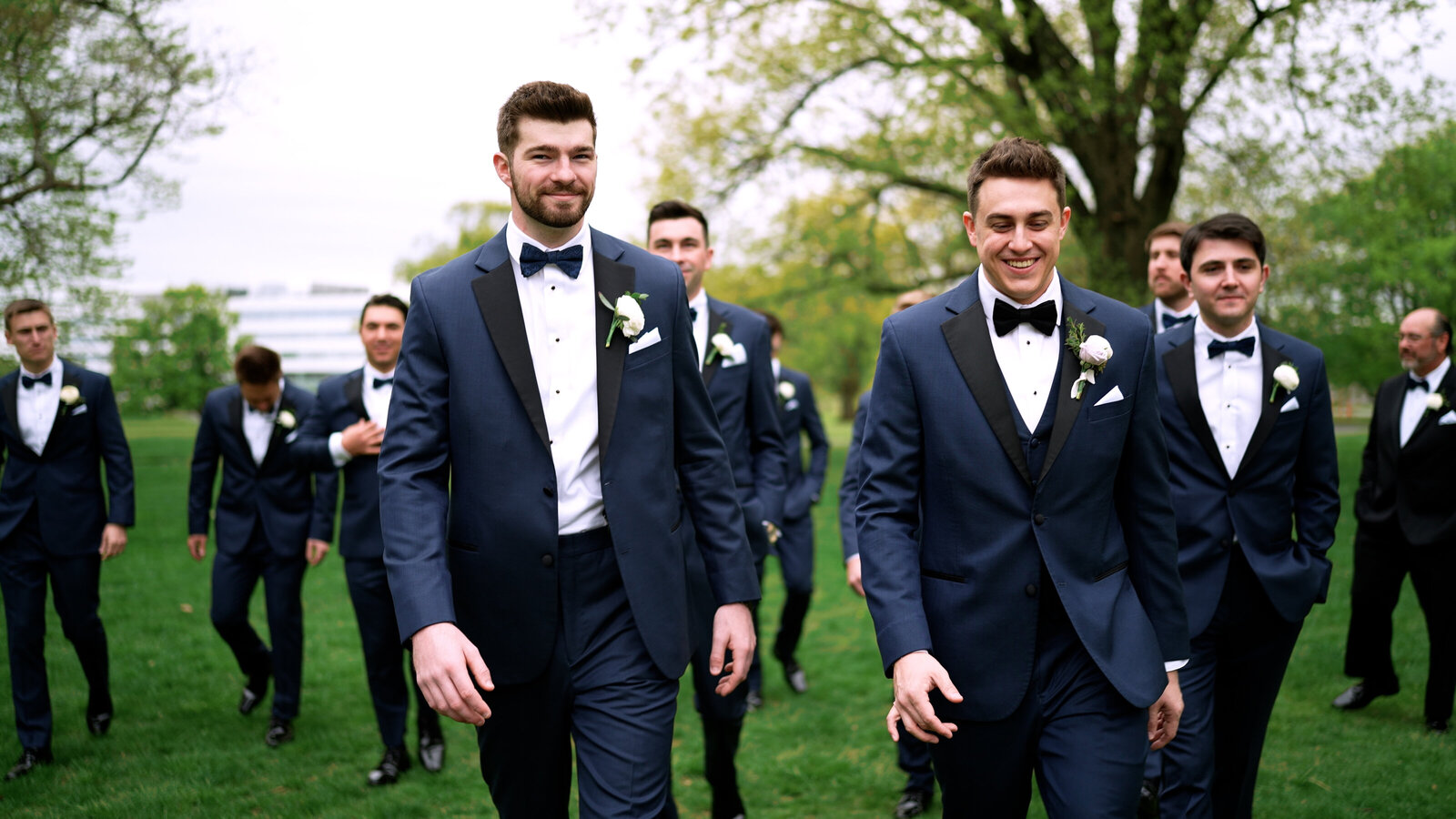 Groomsmen walking