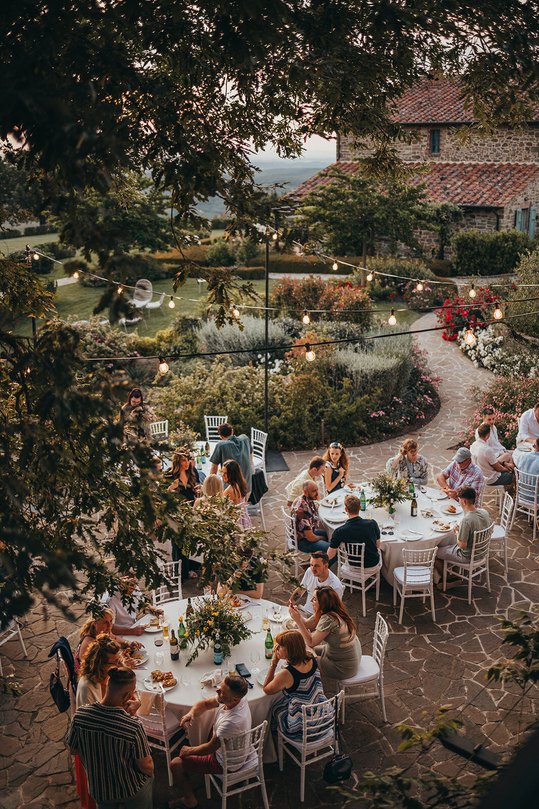 guests sit outside