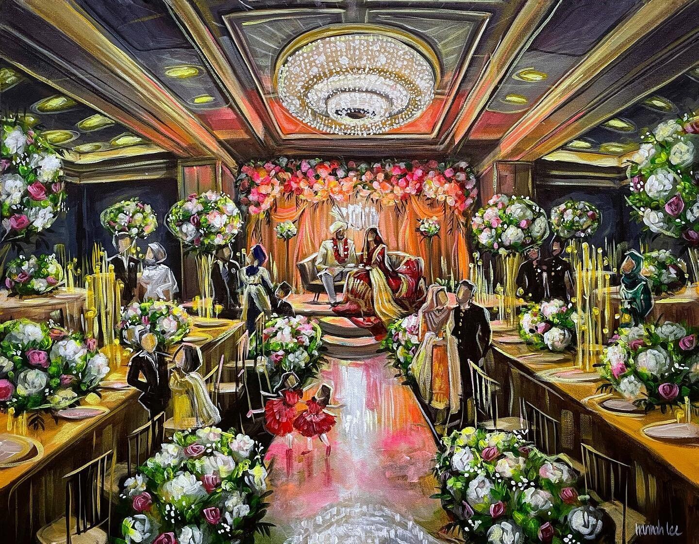 Hannah Paints Events live wedding painting - Qureshis - Pakistani wedding ceremony at Hyatt Regency Long Island