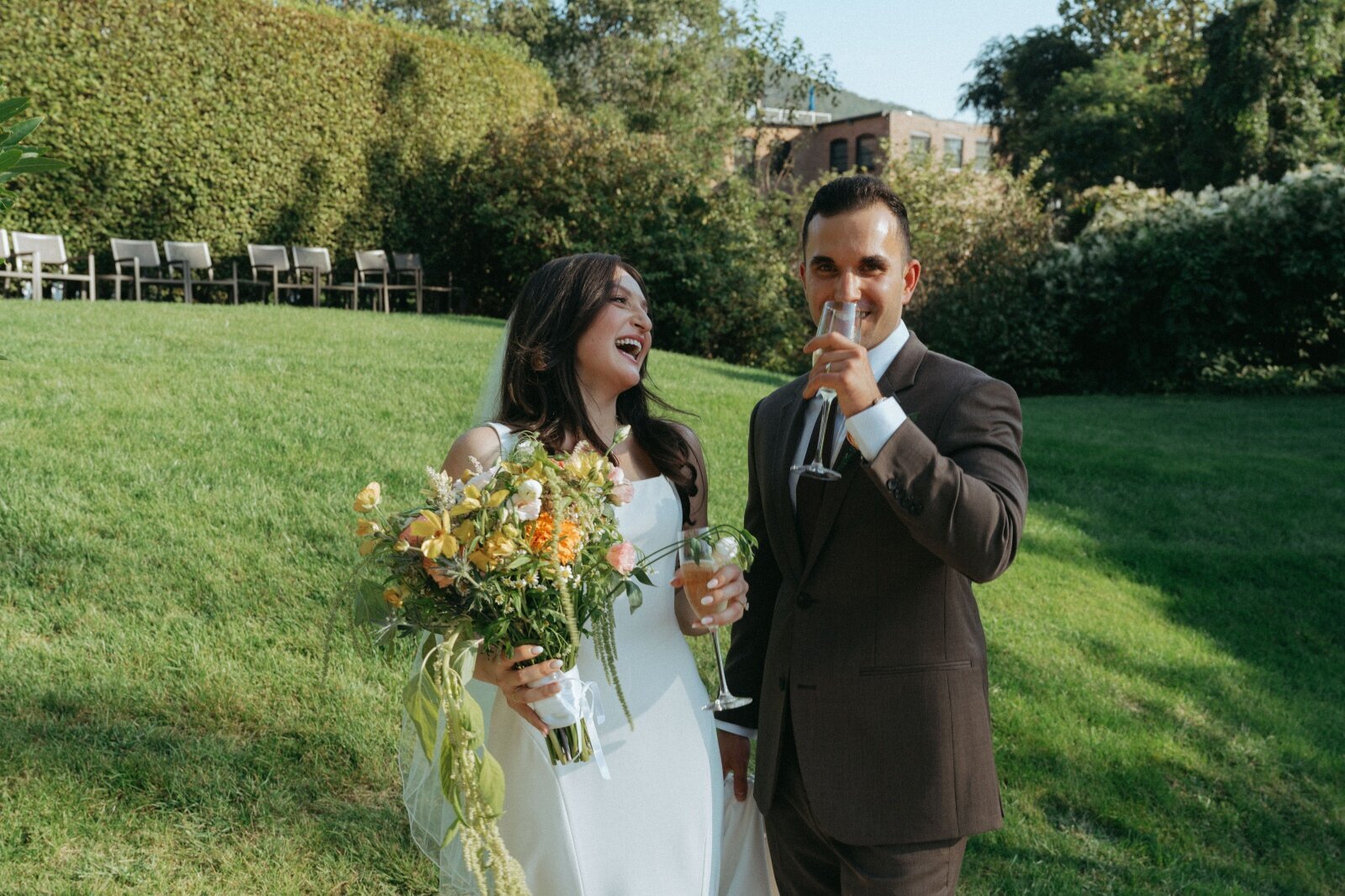 bride and groom laughing, by elsie goodman photography, wedding photography prices