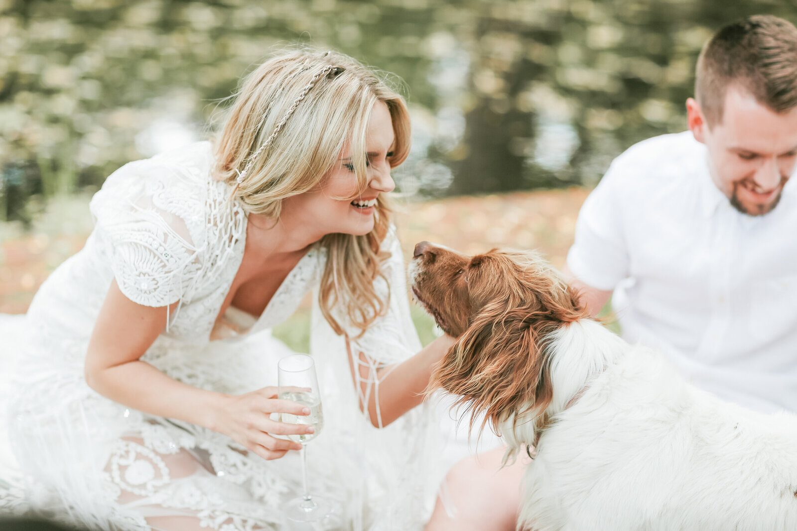garden-wedding-bride-dog