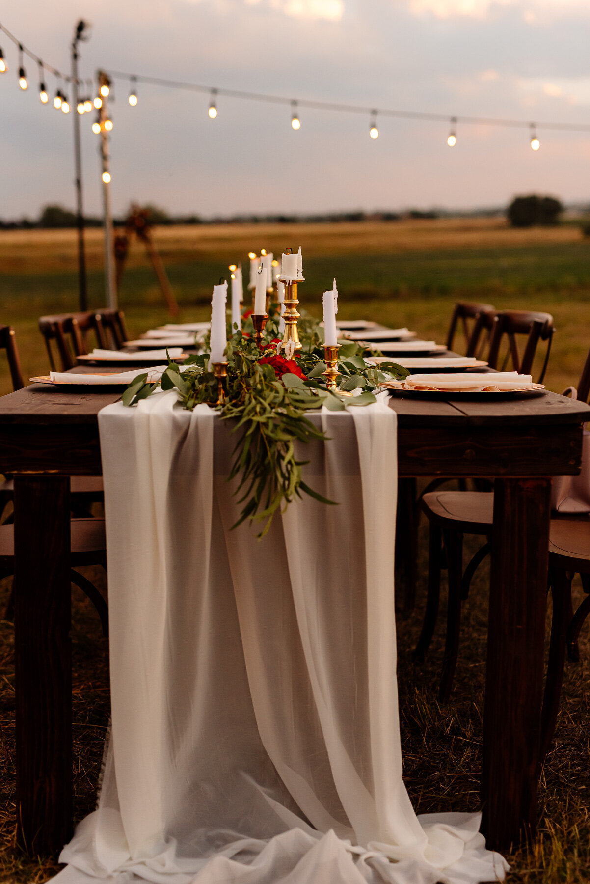 gorgeous rustic wedding styled for outdoor field wedding