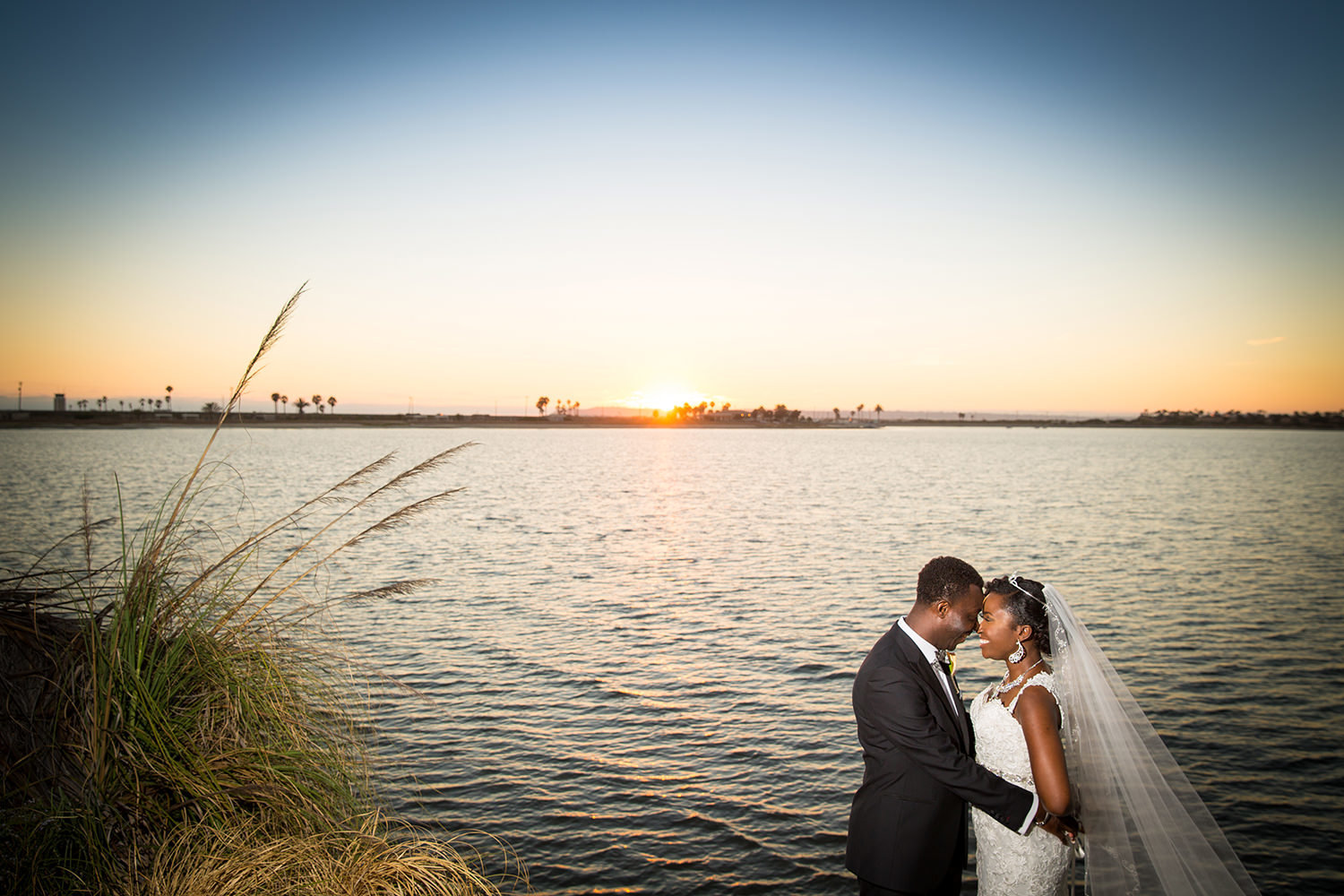 bride and groom at the beautiful loews coronado