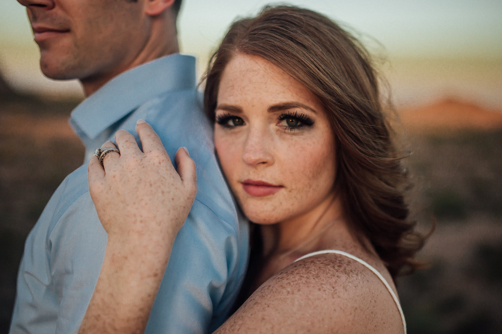 Engagement session during golden hour in Tempe, AZ
