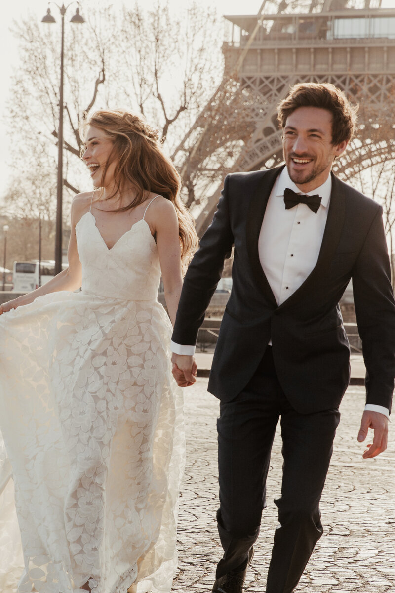 Trouwen in Parijs Bruidsjurk handgemaakt Laura van Rooij Bruidscouture