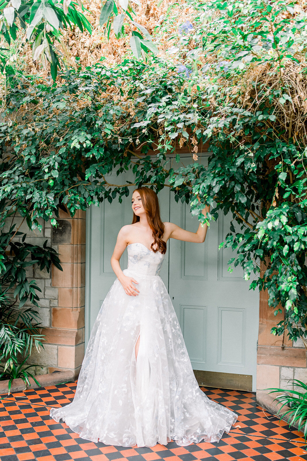 Elegant Bride in Lace Gown at Castle Leslie, Ireland