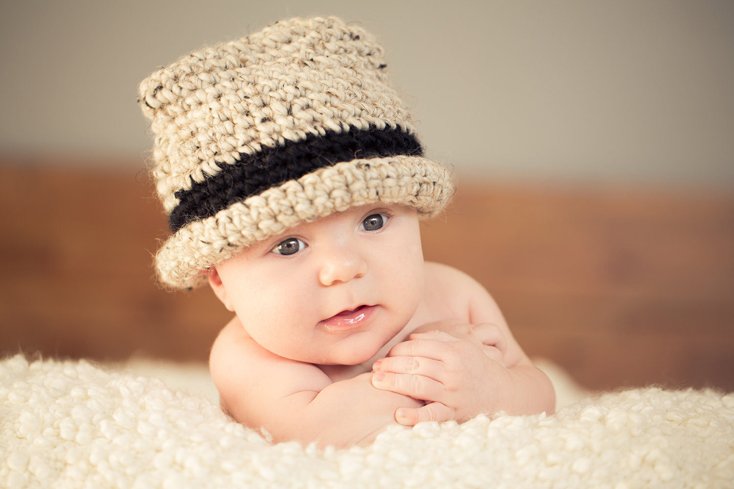san diego newborn photographer | baby boy newborn with cute crocheted hat