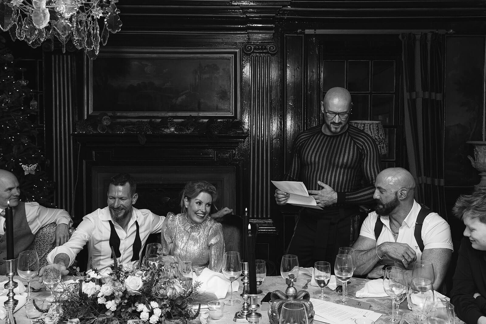 Emotive wedding photography in Edinburgh, Scotland and worldwide. A wedding party at Prestonfield House