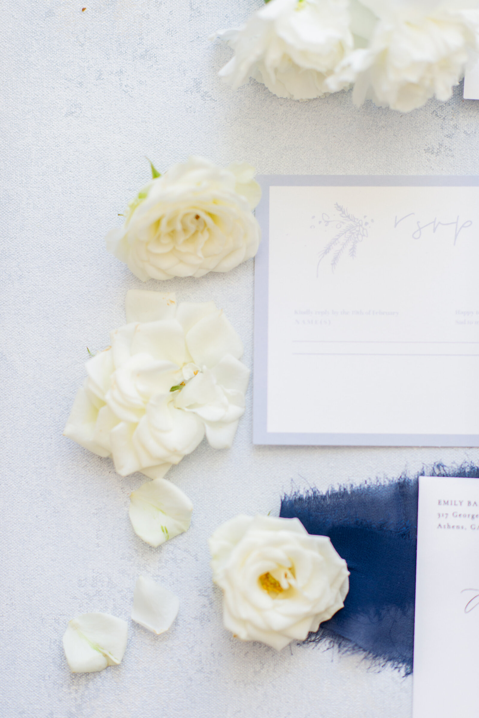 detail image of invitations with flowers