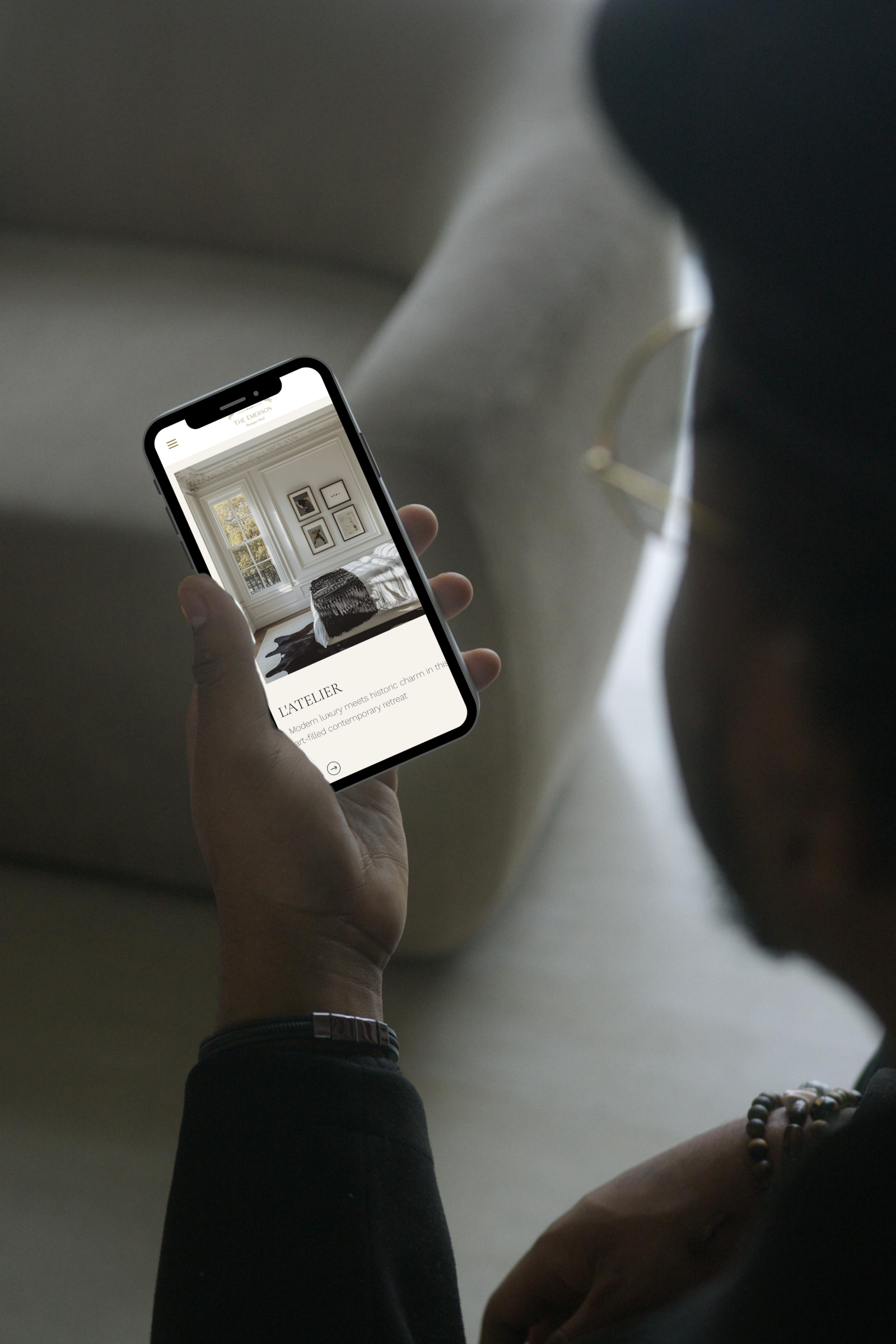 A modern web design showcasing an interior designer’s portfolio, reflecting the brand’s aesthetic and attracting ideal clients.  4