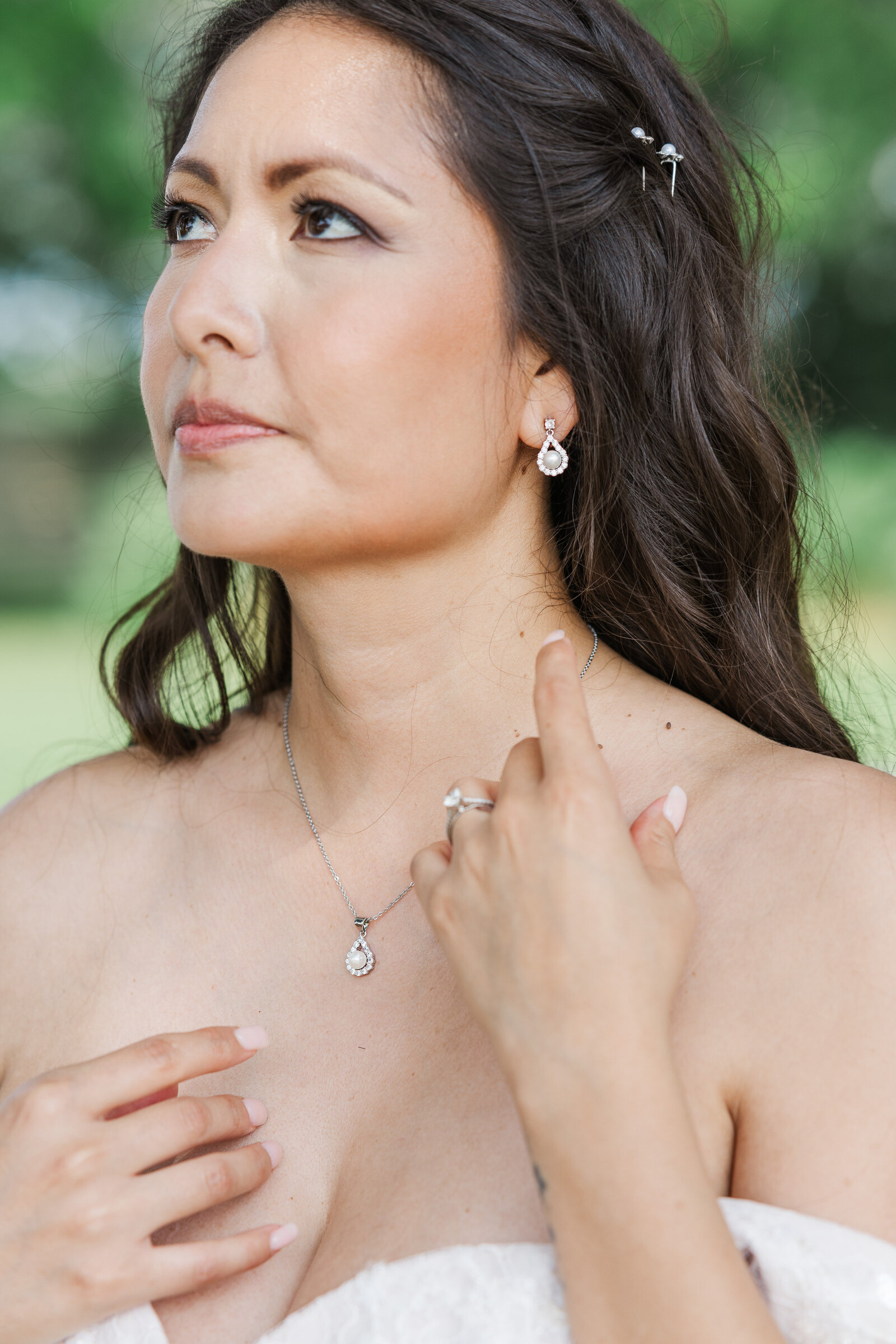 Close up detail photoshoot of bride