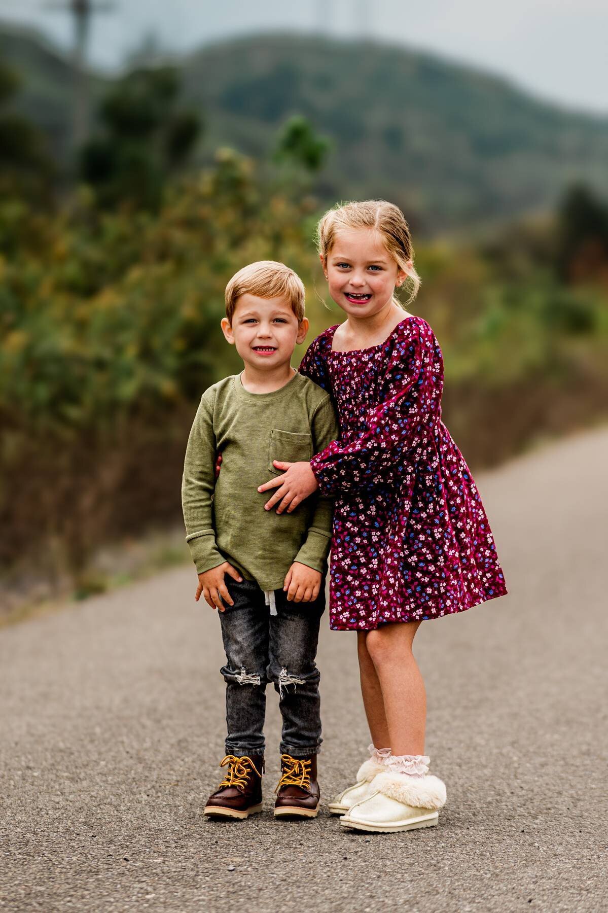 Two children posed