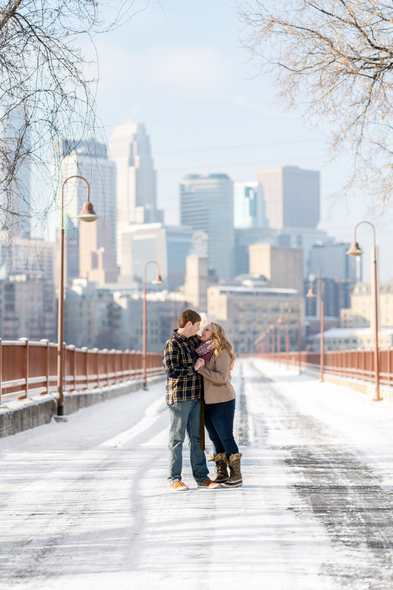 Erin and Mark - Minnesota Winter Engagement Photography - Stone Arch Bridge - RKH Images (155 of 268)
