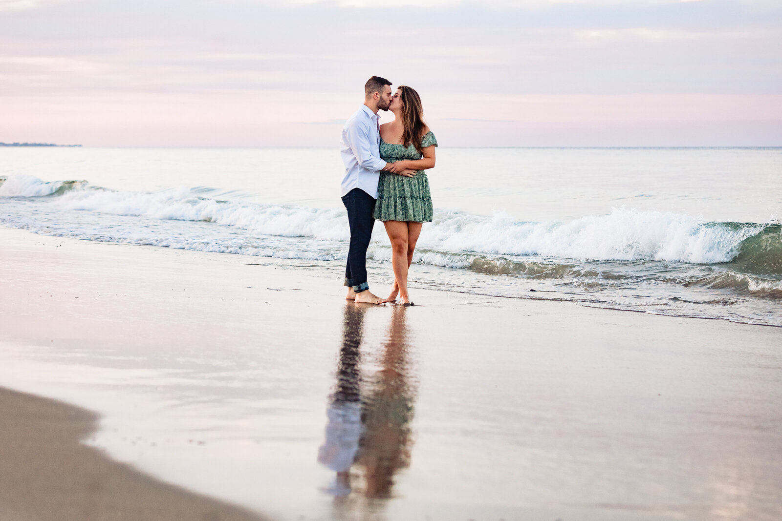 beach-engagement-sunset-reflection-lisa-gilbert-photography