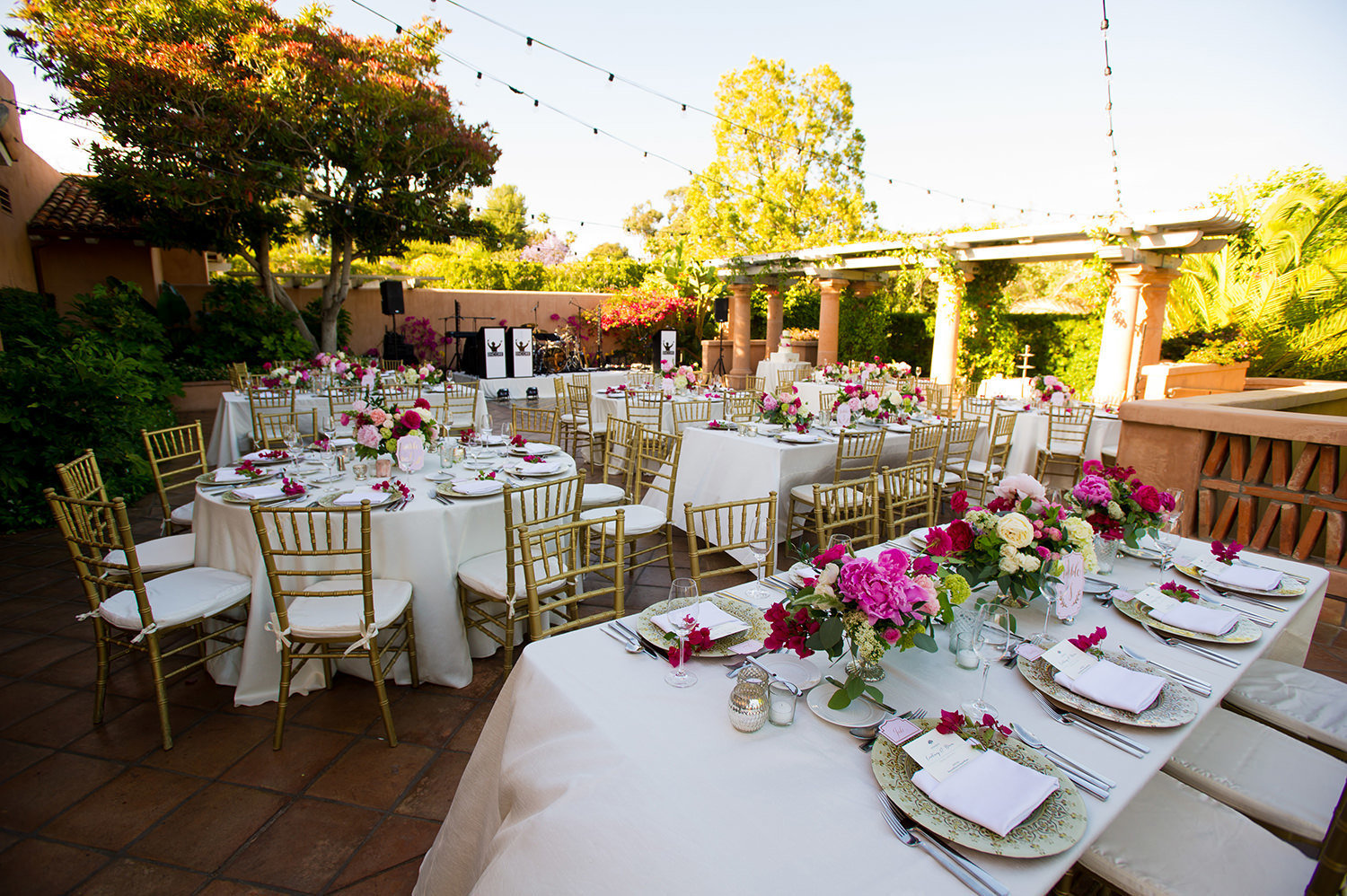 An elegant wedding reception at Rancho Valencia