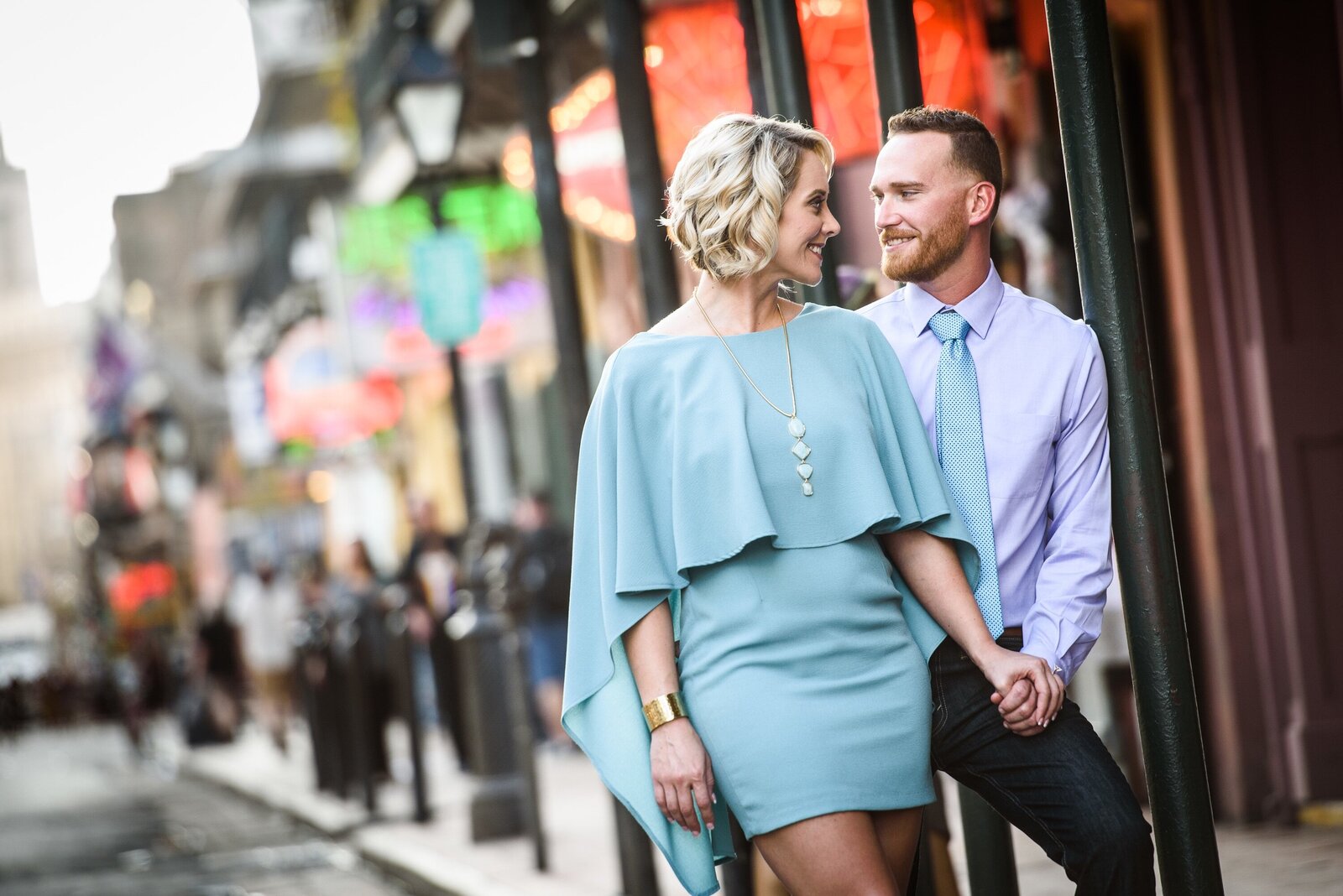 Engagement portrait in the French Quarter