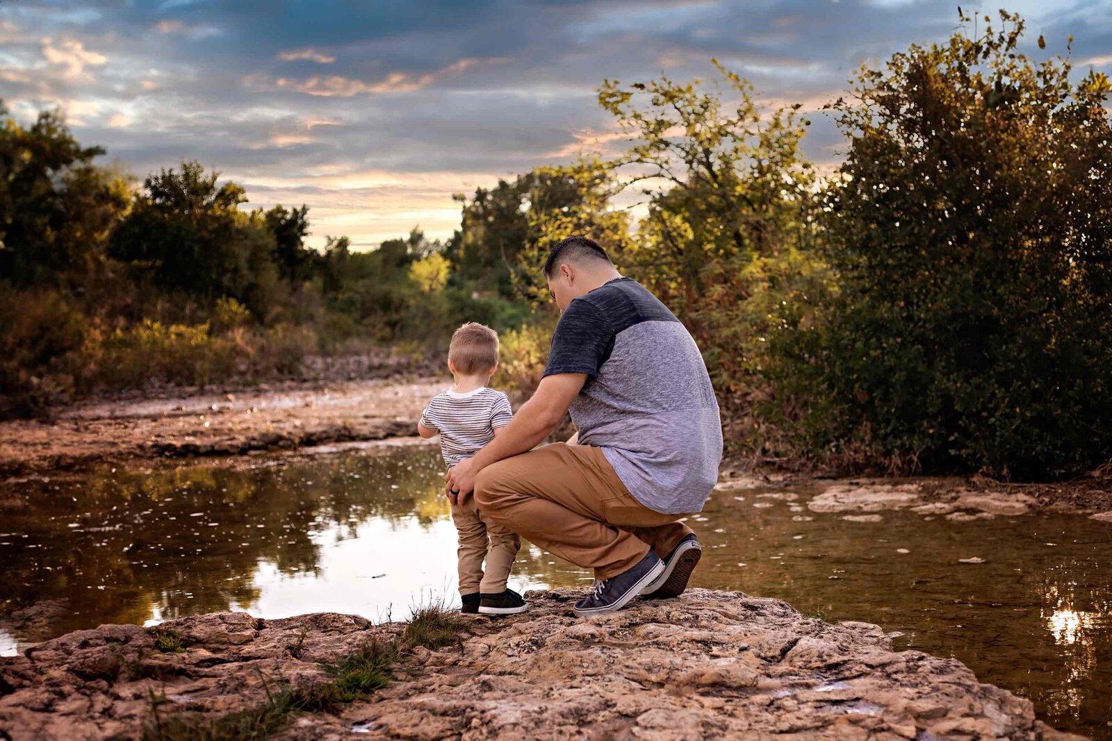 Dad and Son at the lake