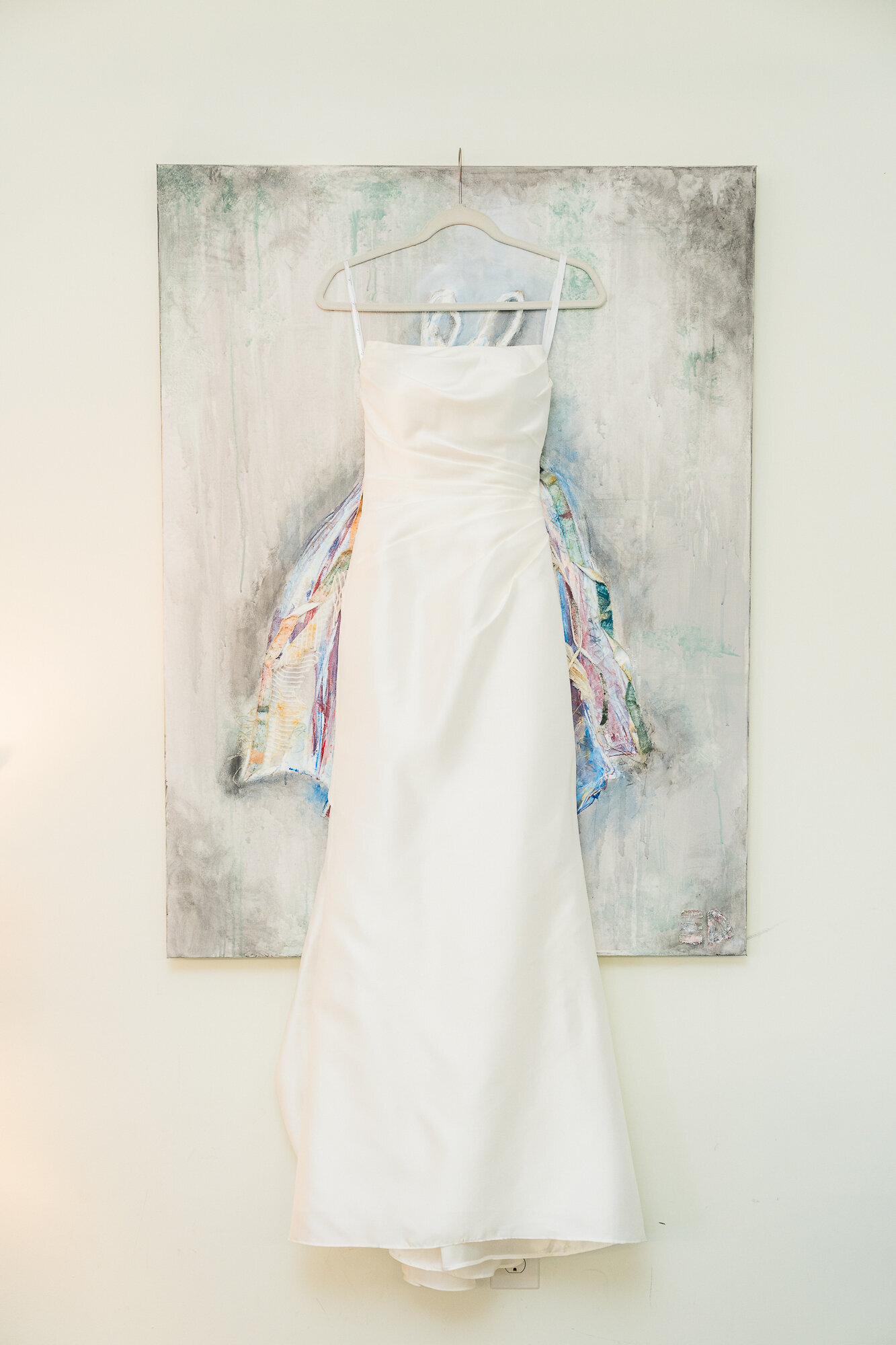 Dress hanging - detail shot at wedding 