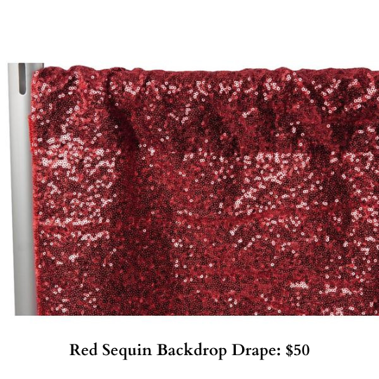 Red  Sequin Backdrop Drape-826