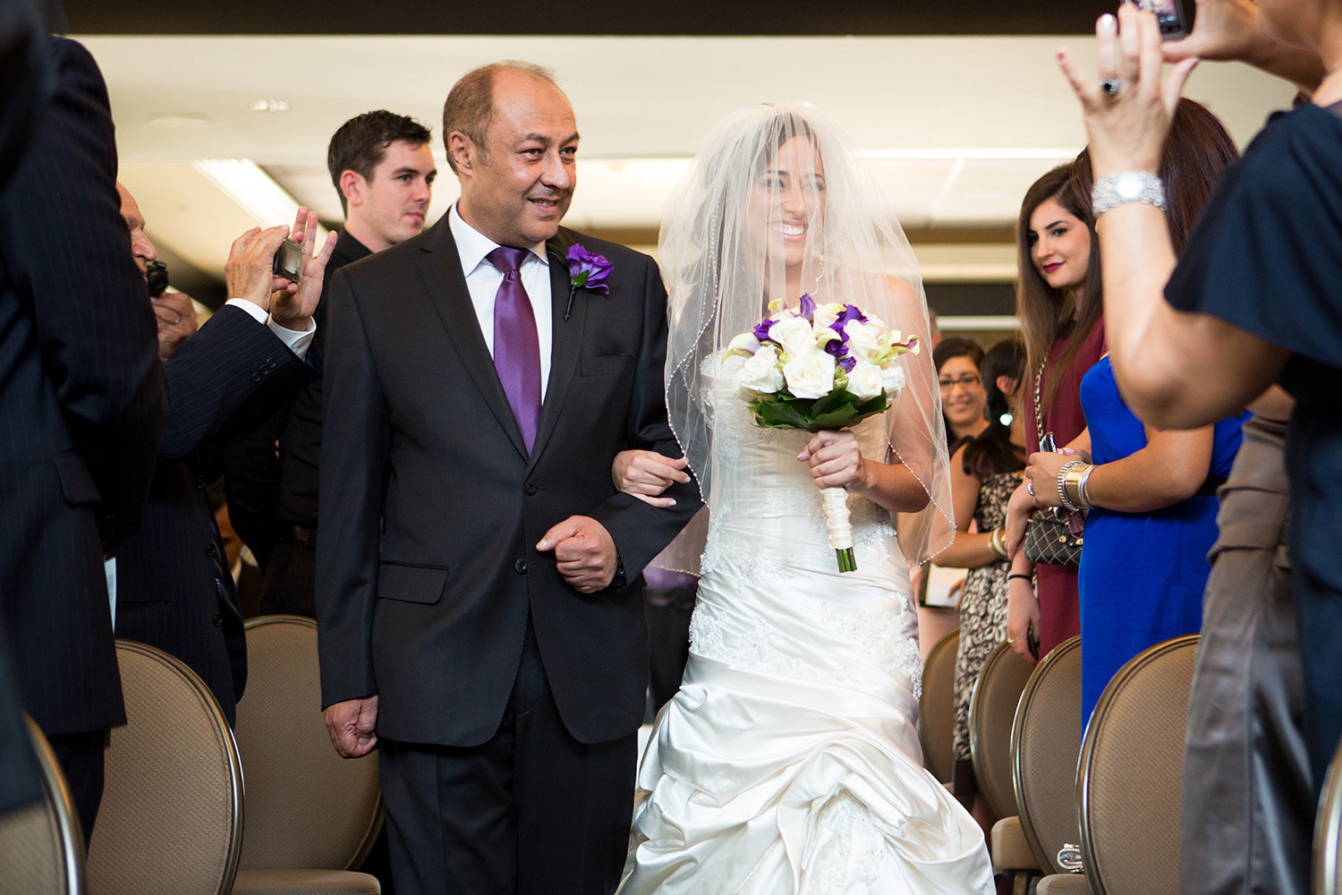 Wedding Processional | Bride escorted by her father | San Diego Wedding Photography